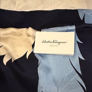 Salvatore Ferragamo Navy and Light Blue Scarf